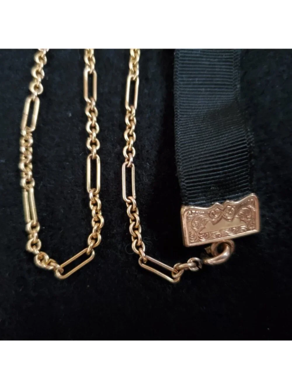 Vintage Victorian Pocket Watch Fob Chain Ribbon Hayward READ